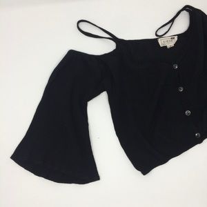 Crop peasant top/ L.A. hearts